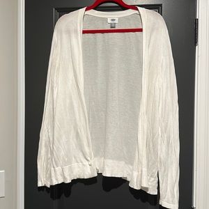 Old Navy lightweight white open front cardigan